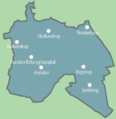 Kort over Aunslev Sogn