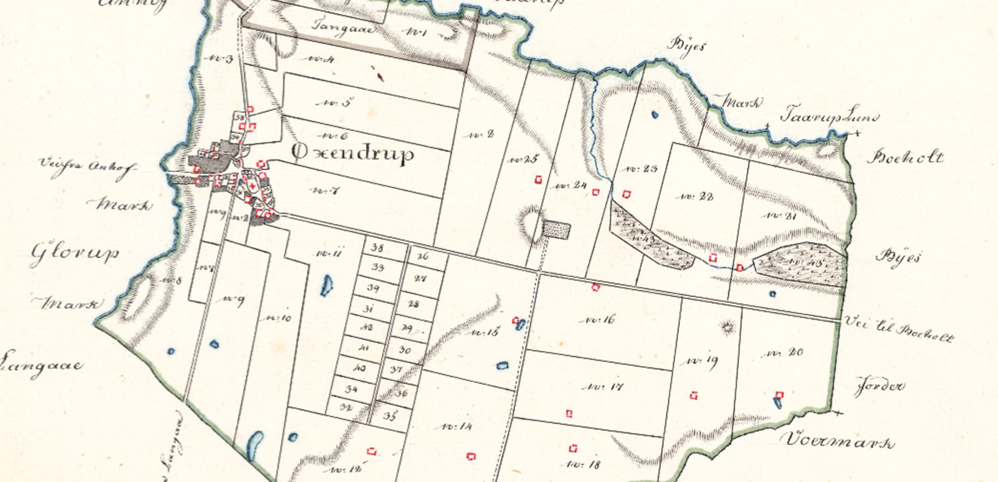 Øksendrup sognekort fra 1816