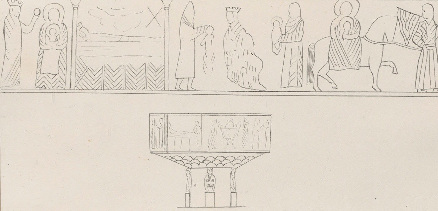 Døbefont fra Ellinge af Burman Becker 1820-1880