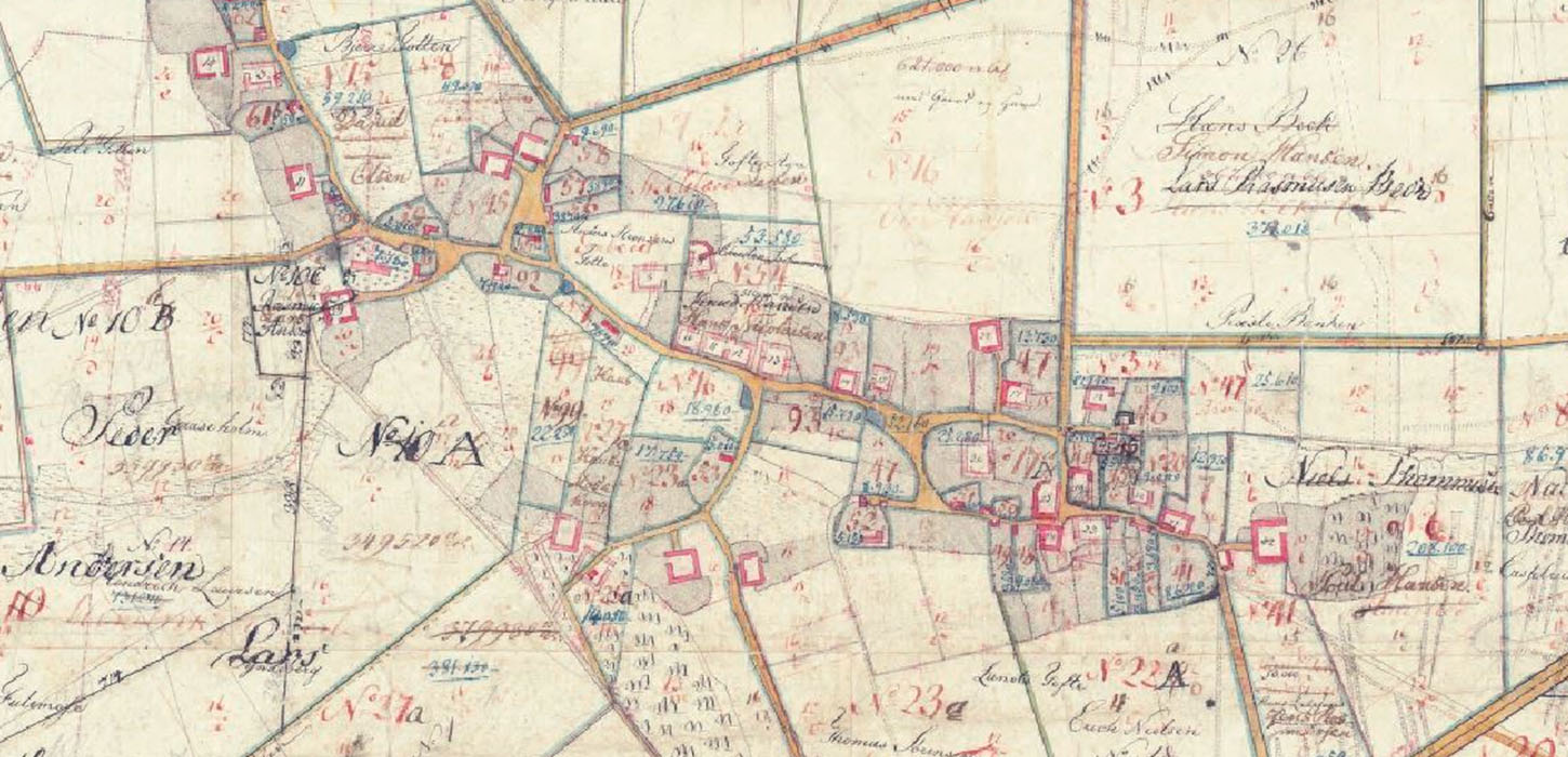 Refsvindinge by på udskiftningskortet fra 1805
