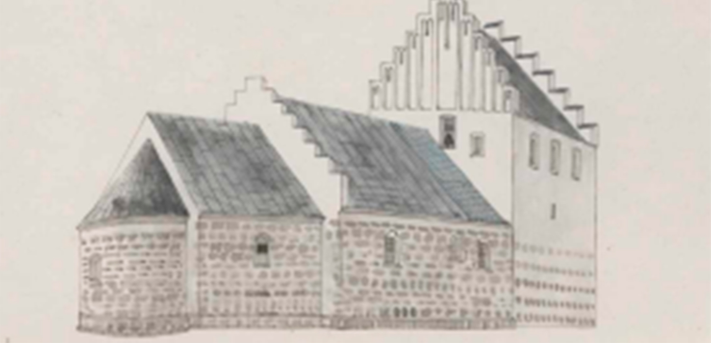 Skitse af Flødstrup Kirke