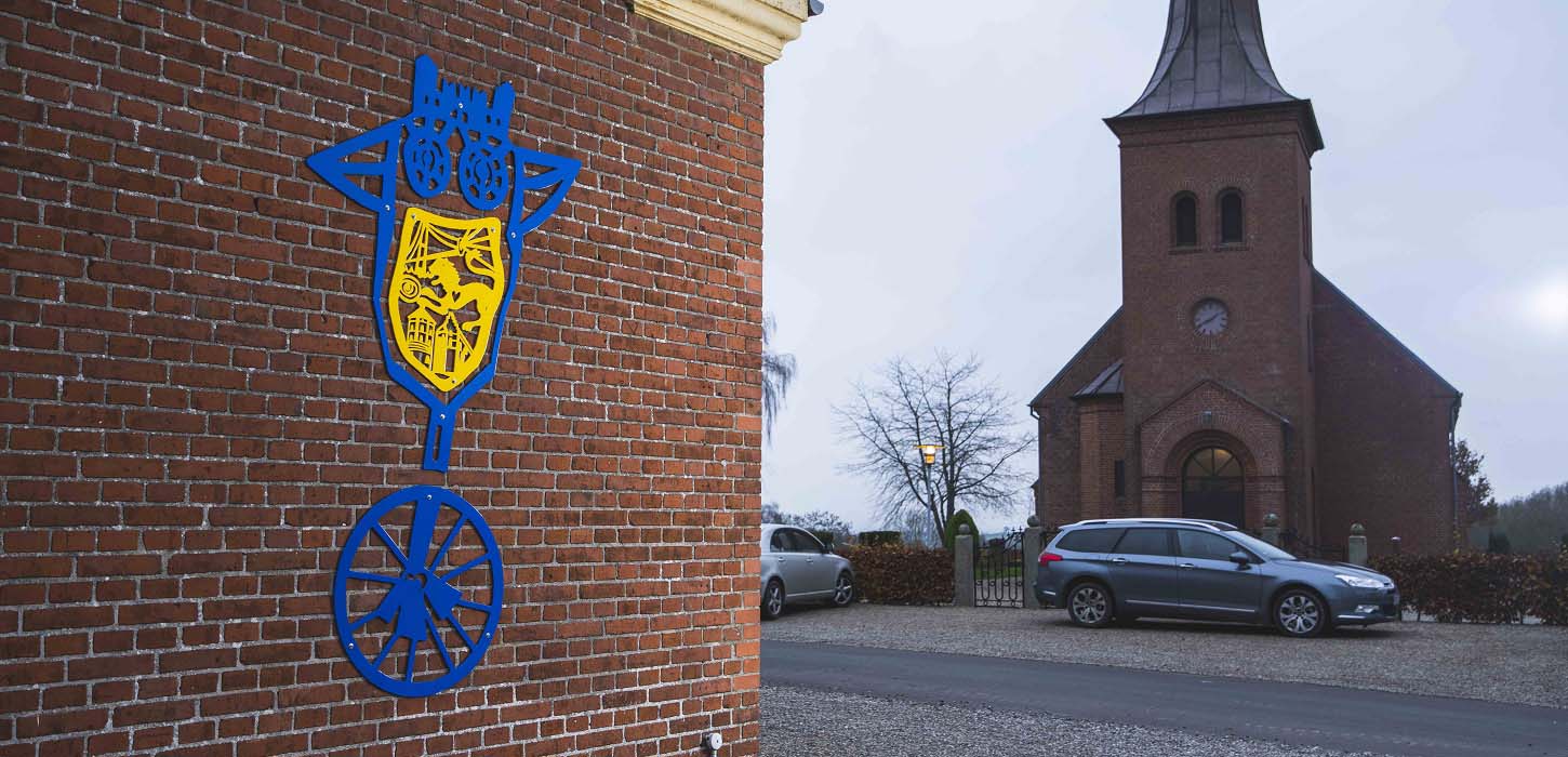 Maskotfuglen Føniks på Herregårdsruten i Nyborg