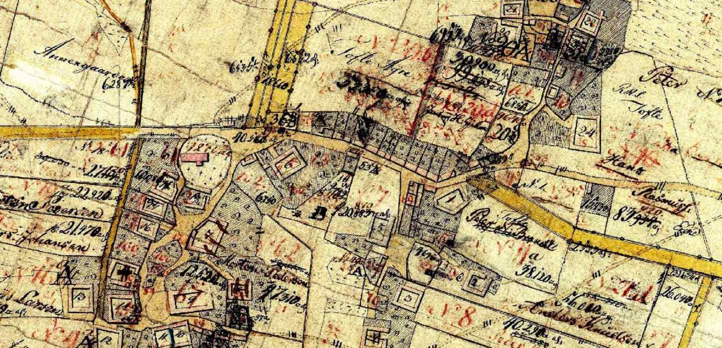 Landsbyen Ullerslev som den så ud i starten af 1800-tallet