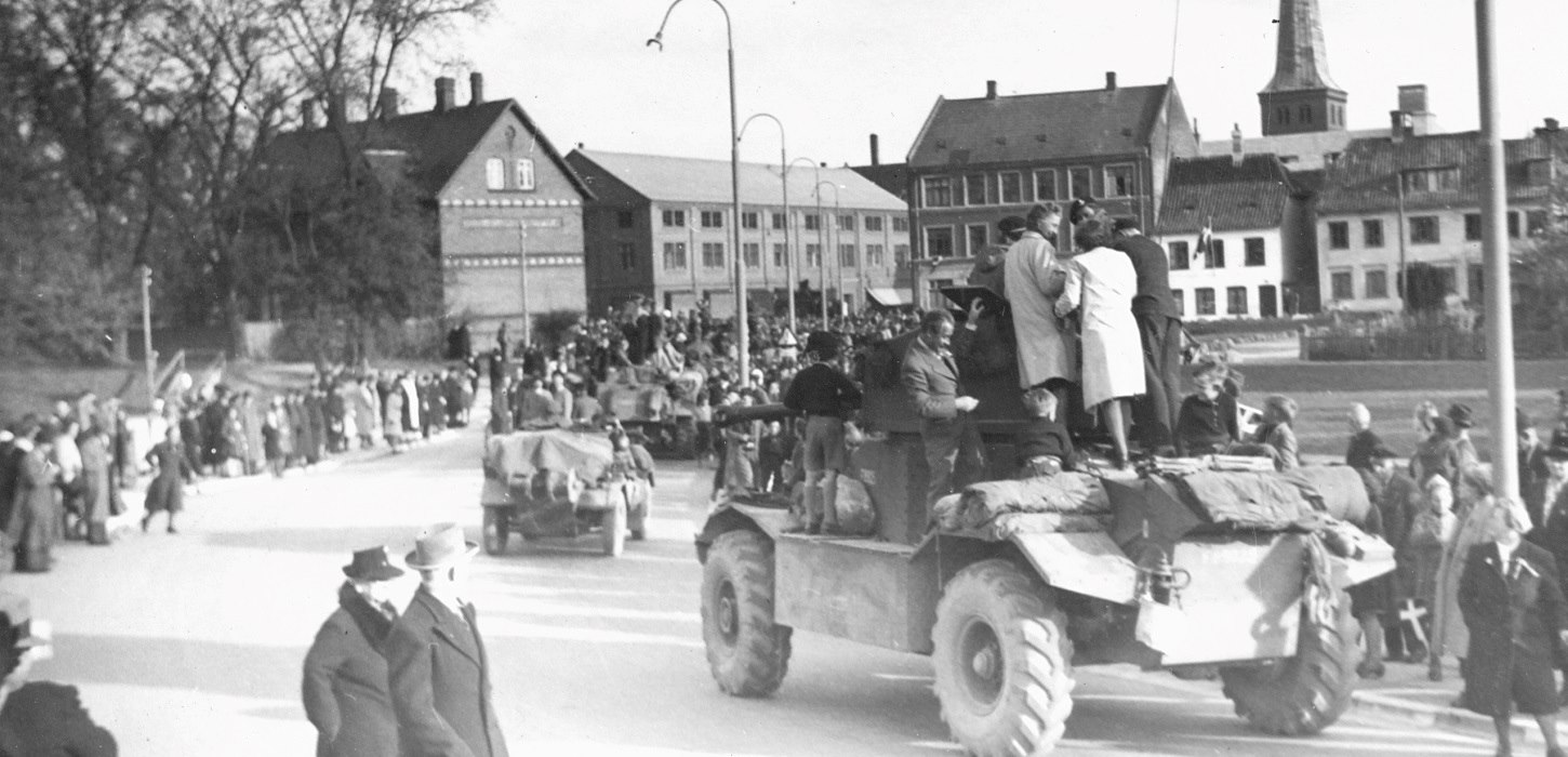Befrielsen - englænderne kommer 8. maj 1945 på Ravelinsvej i Nyborg
